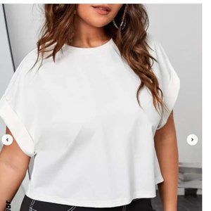 EZwear Plus Roll Up Sleeve Solid Tee